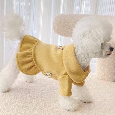 TIANZO Pullover Hundekleidung Hundejacke Herbst Winter Hundemantel Kleid Candy Farbe Revers D-Ring Haustierkostüm Kleidung für kleine Hunde von TIANZO