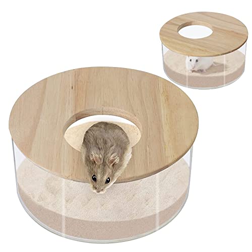 Große Hamster-Sand-Badewanne, transparente Acryl-Sand-Badebox und Hamster-Badezimmer, Hamster-Zubehör von TIBLACK