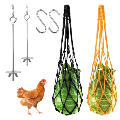 Premium Hühnerfutterspender und Hühnerspielzeug Set – Multifunktionaler Futtertrog & Futterautomat – Ideal für Hühner, Wachteln, Wellensittiche & mehr! von TICKLELY