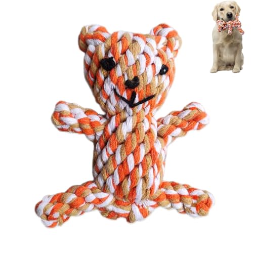 TICKLELY Hundespielzeug - Indestructible Dog Toys for Small to Large Dogs - Cute Bear Toy for Puppies - Highly Durable, Washable Cotton Fabric, Chewable and Comforting Plushie Pet Toy von TICKLELY