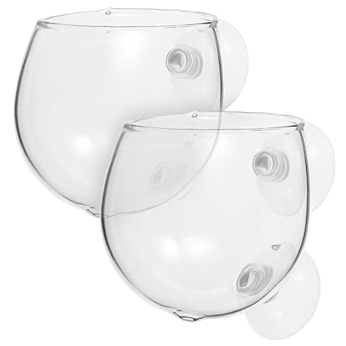 TIDTALEO 2Stücke Wasserpflanzenbecher mit Saugnäpfen Pflanzentöpfe für Aquarien für Wasserpflanzen und Fischtankdekoration mit Luftlöchern zur Optimalen Zirkulation von TIDTALEO