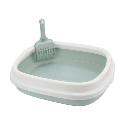 für mehrere Katzen, Geruchskontrolle Katzentoilette, 1 Set, Heimtierbedarf, Haustiertoilette, Bettpfanne, Katzen-/Hundetablett mit Schaufel(Blue) von TIEOAXFT