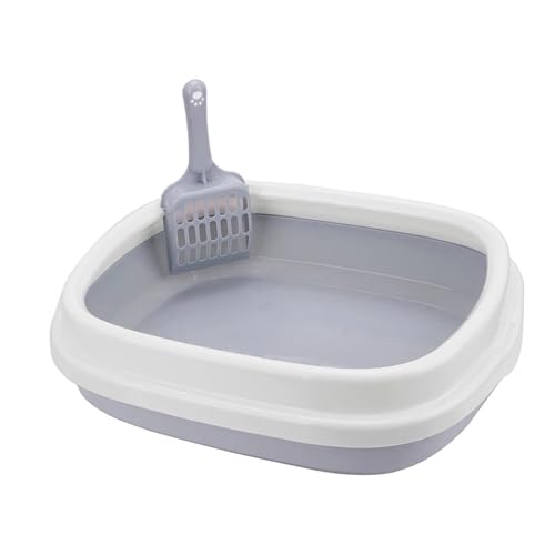 für mehrere Katzen, Geruchskontrolle Katzentoilette, 1 Set, Heimtierbedarf, Haustiertoilette, Bettpfanne, Katzen-/Hundetablett mit Schaufel(Gray) von TIEOAXFT