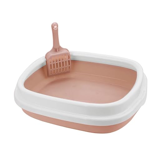 für mehrere Katzen, Geruchskontrolle Katzentoilette, 1 Set, Heimtierbedarf, Haustiertoilette, Bettpfanne, Katzen-/Hundetablett mit Schaufel(Pink) von TIEOAXFT