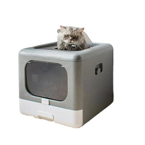 für mehrere Katzen, Geruchskontrolle Katzentoilette, faltbar, Einstieg von Oben, große Katzentoilette, Schubladentyp mit Deckel, Katzentoilette mit Haube, auslaufsicher, mit Schaufel für mehrere Katzen, Geruchskontrolle Katzentoilette, faltbar, Einstieg von Oben, große Katzentoilette, Schubladentyp mit Deckel, Katzentoilette mit Haube, auslaufsicher, mit Schaufel von TIEOAXFT