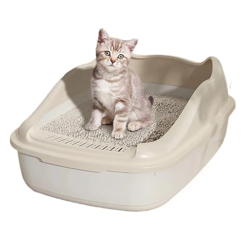 für mehrere Katzen, Geruchskontrolle Katzentoilette, halbgeschlossen, spritzschutz, Katzentoilette, Bettpfanne mit Schaufel, atmungsaktiv, Katzentoilette for Kätzchen, Haustierzubehör(Blue) von TIEOAXFT