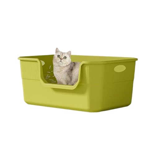 für mehrere Katzen, Geruchskontrolle Katzentoilette Katzentoilette Sandkasten Tragbares Haustierzubehör Leicht zu reinigen Kätzchen Katzentoilette Katzentoilette(Green) von TIEOAXFT