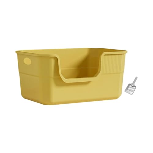für mehrere Katzen, Geruchskontrolle Katzentoilette Katzentoilette Sandkasten Tragbares Haustierzubehör Leicht zu reinigen Kätzchen Katzentoilette Katzentoilette(Yellow) von TIEOAXFT