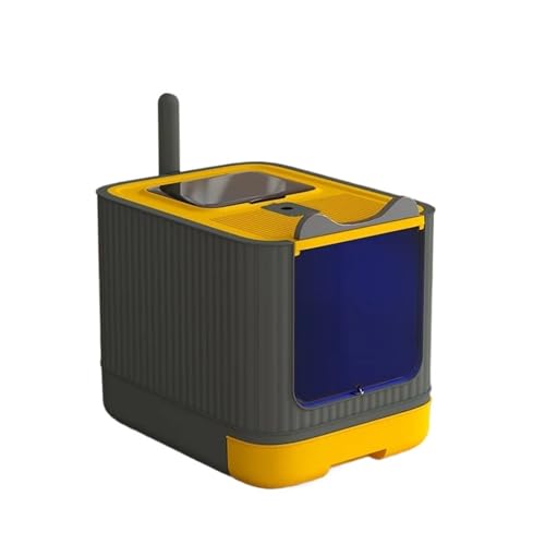 für mehrere Katzen, Geruchskontrolle Katzentoilette Übergroßes, spritzwassergeschütztes, vollständig geschlossenes Katzenklo, Sterilisationsschublade, Katzentoilette(Yellow - Sterilized) von TIEOAXFT