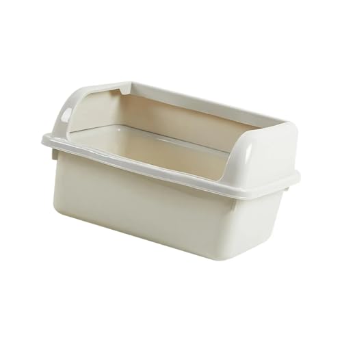 für mehrere Katzen, Geruchskontrolle Offene Haustiertoilette, Katzentoilette mit hohen Seitenwänden, leicht zu verschließen(Large White) von TIEOAXFT