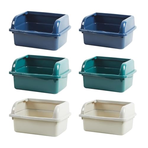 für mehrere Katzen, Geruchskontrolle Offene Haustiertoilette, Katzentoilette mit hohen Seitenwänden, leicht zu verschließen(Small Green) von TIEOAXFT