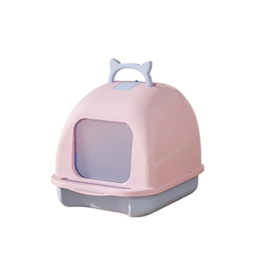 für mehrere Katzen, Geruchskontrolle Vollständig geschlossene Katzentoilette, große Katzentoilette, spritzschutz- und desodorierende Toilette, Haustierbedarf(Berry pink) von TIEOAXFT