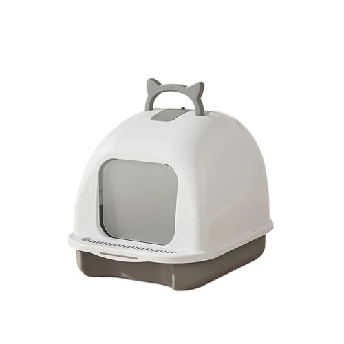 für mehrere Katzen, Geruchskontrolle Vollständig geschlossene Katzentoilette, große Katzentoilette, spritzschutz- und desodorierende Toilette, Haustierbedarf(White) von TIEOAXFT
