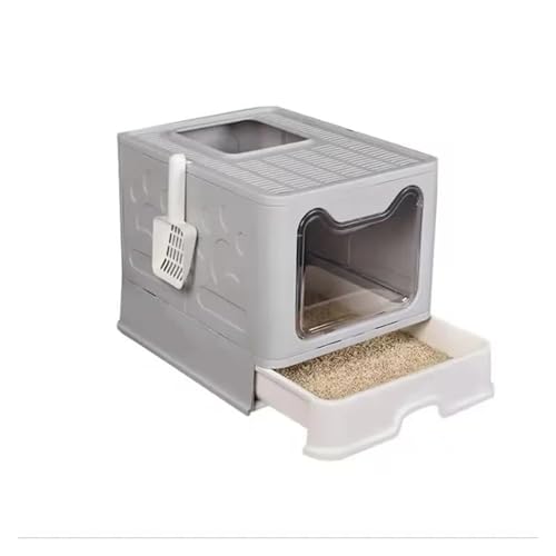 für mehrere Katzen, Geruchskontrolle Zusammenklappbare Katzentoilette mit Deckel, geschlossene Katzentoilette, spritzwassergeschützte Katzentoilette mit Einstieg von oben, leicht zu reinigen, mit Stre für mehrere Katzen, Geruchskontrolle Zusammenklappbare Katzentoilette mit Deckel, geschlossene Katzentoilette, spritzwassergeschützte Katzentoilette mit Einstieg von oben, leicht zu reinigen, mit Stre von TIEOAXFT