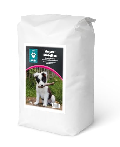 TIER aktiv Welpen-Kroketten Hundefutter Trockenfutter (5 kg) von TIER aktiv