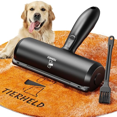 TIERHELD® Tierhaarentferner für Kleidung, Sofa, Auto - Fusselrolle Tierhaare wiederverwendbar - Katzenhaarentferner - Hundehaare entfernen - Tierhaarbürste - Fusselbürste Tierhaare - Lint Roller von TIERHELD