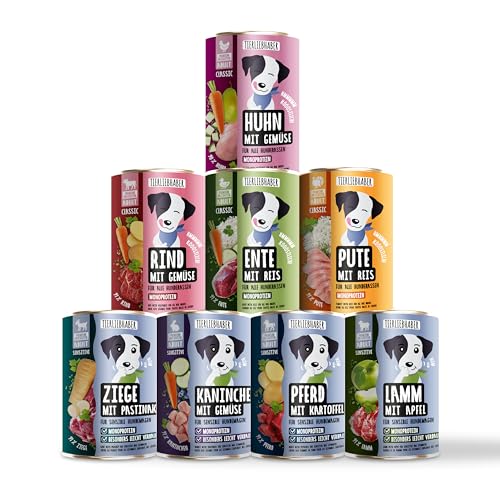 TIERLIEBHABER – Hundefutter Nass 800g Probierpaket à 8 Sorten – Von Tierärzten entwickelt – Nassfutter Hund mit 91% Fleischanteil – Dog Food als Hundenassfutter 800g Dosen TIERLIEBHABER – Hundefutter Nass 800g Probierpaket à 8 Sorten – Von Tierärzten entwickelt – Nassfutter Hund mit 91% Fleischanteil – Dog Food als Hundenassfutter 800g Dosen von TIERLIEBHABER