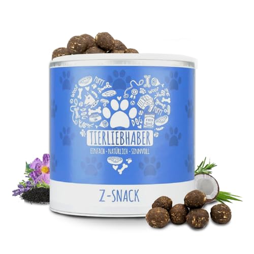 TIERLIEBHABER Z-Snack (350g) | Optimale Belohnung für Hunde in der Saison | Mit Schwarzkümmelöl und Kokosraspel | 2 Monatsrationen für mittelgroße Hunde von TIERLIEBHABER