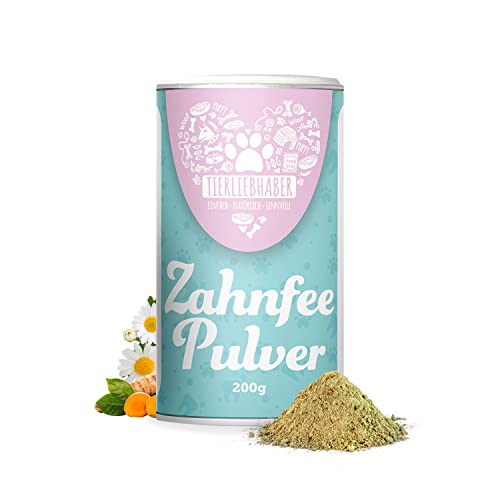 TIERLIEBHABER – Zahnfee Pulver zur täglichen Zahnpflege von Hunden – Zahnpflege Pulver gegen Zahnstein & Mundgeruch – effektive & natürliche Zahnhygiene für einen frischen Atem (200 g) von TIERLIEBHABER