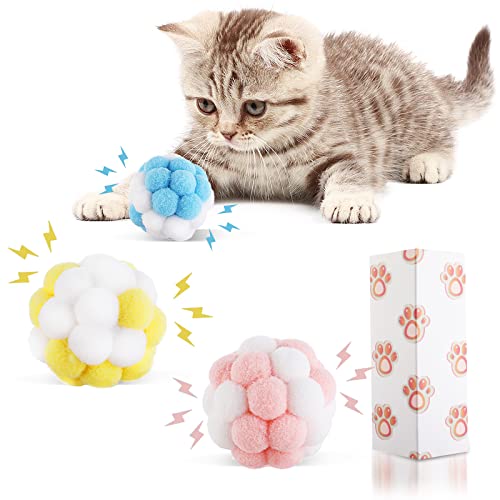 TIESOME Katzenspielzeug Bälle mit Glocke, 3 Stück farbenfrohe Katzenbälle weiche Flauschige Bälle eingebaute Glocke für Katzen Interaktives Katzenspielzeug für Hauskatzen Trainingsspiel Kauspielzeug TIESOME Katzenspielzeug Bälle mit Glocke, 3 Stück farbenfrohe Katzenbälle weiche Flauschige Bälle eingebaute Glocke für Katzen Interaktives Katzenspielzeug für Hauskatzen Trainingsspiel Kauspielzeug von TIESOME