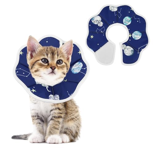 TIESOME Kegelhalsbänder für kleine Katzen, verstellbares Kätzchen-Genesungs-Kegelhalsband nach Operationen, Halsbänder für kleine Katzen, schützendes Katzenhalsband, 16 - 22,9 cm Halsdurchmesser von TIESOME