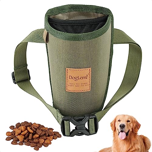 Leckerli-Tasche für Hunde, Haustier-Leckerli-Tasche mit verstellbarem Hüftgurt, Outdoor-Trainingstasche für Hund, 3 Tragemöglichkeiten, Hundetrainingszubehör (grün) von TIGOADT