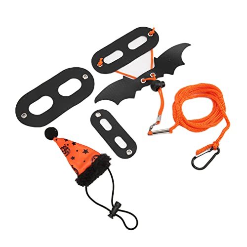 Bartagame-Leine, Bartagame-Leine und Geschirr-Set, Leder, Abnehmbares, Verstellbares Reptilien-Traktionsseil, Bartagame-Geschirr mit Hut, Fledermausflügel für Bartagame-Leine, Bartagame-Leine und Geschirr-Set, Leder, Abnehmbares, Verstellbares Reptilien-Traktionsseil, Bartagame-Geschirr mit Hut, Fledermausflügel für von TIKATARER