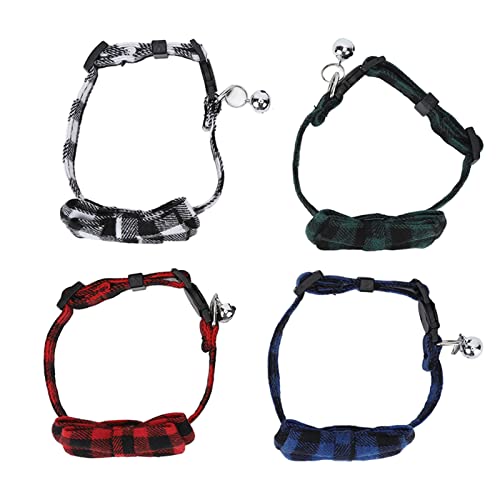 Hundehalsband mit Fliege, Hundehalsbänder für Mittelgroße Hunde, Hundehalsbänder für Kleine Hunde, Niedliche Fliege, 4 Stück, Kariertes Haustierhalsband für Kleine, Mittelgroße Hundehalsband mit Fliege, Hundehalsbänder für Mittelgroße Hunde, Hundehalsbänder für Kleine Hunde, Niedliche Fliege, 4 Stück, Kariertes Haustierhalsband für Kleine, Mittelgroße von TIKATARER