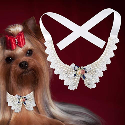 Perlen-Hundehalsband, Perlen-Katzenhalsband, Hunde-Hochzeitshalsband, Hochzeit, Party, Haustiere, Kopfbedeckung, Kostüm, Outfits, Zubehör, Fliege mit Perlen, Hundehalsband für Perlen-Hundehalsband, Perlen-Katzenhalsband, Hunde-Hochzeitshalsband, Hochzeit, Party, Haustiere, Kopfbedeckung, Kostüm, Outfits, Zubehör, Fliege mit Perlen, Hundehalsband für von TIKATARER
