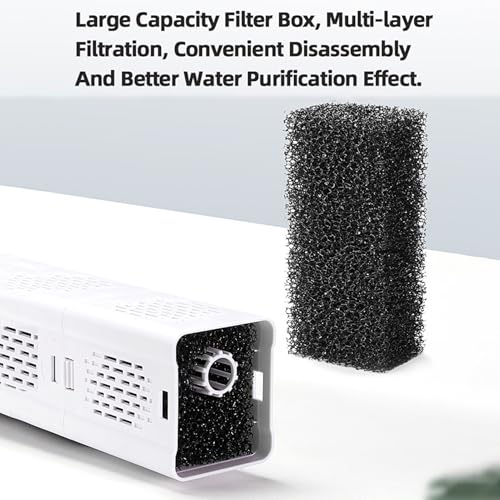 TIKATARER Aquariumfilter, 15 W, Aquariumfilter, Aquarium-Wasserumwälzpumpe, Aquariumfilter mit Einstellbarem Luftstrom, Kanisterfilter für Aquarien für Süß- oder Brackwasser (EU-Stecker) von TIKATARER