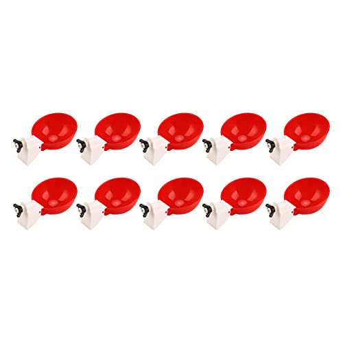 TIKATARER Hühnerwasserer, 10pcs Automatische Wasserer Geflügel Trinkschale Hühnerwasserfutterhuhn Wasser Tassen Geflügel Trinkschale Hühnerhitzer für Enten Türkei Kaninchengänse Farm (Große rote TIKATARER Hühnerwasserer, 10pcs Automatische Wasserer Geflügel Trinkschale Hühnerwasserfutterhuhn Wasser Tassen Geflügel Trinkschale Hühnerhitzer für Enten Türkei Kaninchengänse Farm (Große rote von TIKATARER