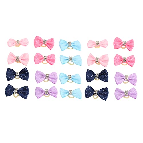 TIKATARER Hundehaarbögen, 20pcs Welpen Hunde Haare Barrettes Bögen Welpe Bögen Hundepflege Topknot mit Gummi -Band -Hund Bogen für Urlaub Täglich Yorkie Hundepapier Hair Accessoires von TIKATARER