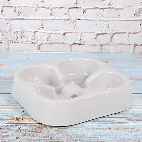 TIKATARER Langsame Wasserschale für Hunde, Labyrinth Hundefutter Schüssel Langsame Feeder Hund Schalen Plastik (Vierblattklee Grau) von TIKATARER