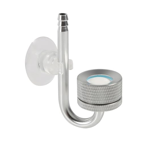 TIKATARER Luftstein für Aquarium Fischtank, 3 Farben Fischtankzubehör CO2 Diffusor Aluminiumlegierung Kohlendioxid Diffusor Atomiser Fischtanklieferungen Aquariumausrüstung (Silver) von TIKATARER