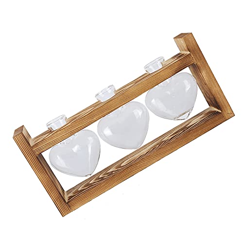 TIKATARER Rahmenvase, Propagationsstationen Dekorative Glasflaschen Glasblume Vase mit Hölzernen Pflanzenständer Hydroponische Vase für Wohnkultur, Esstisch Herzstück, Hochzeit, Brautdusche (Retro TIKATARER Rahmenvase, Propagationsstationen Dekorative Glasflaschen Glasblume Vase mit Hölzernen Pflanzenständer Hydroponische Vase für Wohnkultur, Esstisch Herzstück, Hochzeit, Brautdusche (Retro von TIKATARER