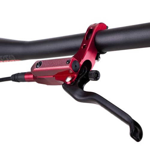 TIKATARER Scheibenbremsen für Fahrrad, Fahrradhydraulik -Scheibenbremse Set -Teile 4 Kolbenhydraulikscheibenbremsen Set Hydraulische Bremsen für Mountainbike (Rot) von TIKATARER