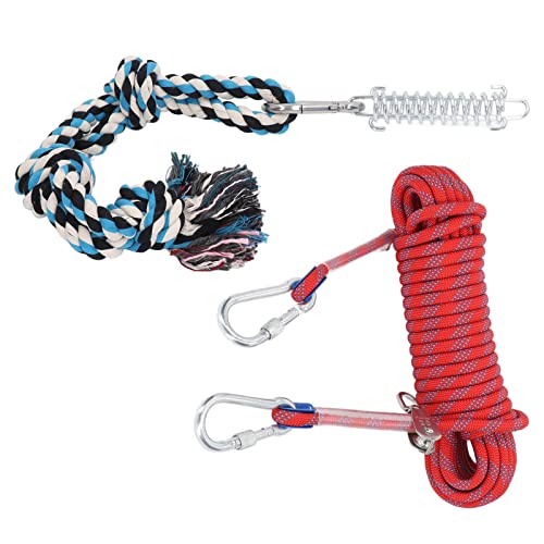 TIKATARER Tether Tug Outdoor-Hundespielzeug, Hunde-Bungee-Schlepper-Spielzeug, Hunde-Schlepper-Spielzeug mit Stahlschnalle, 49,2 Fuß Langes Hunde-Federstangen-Spielzeug, von TIKATARER