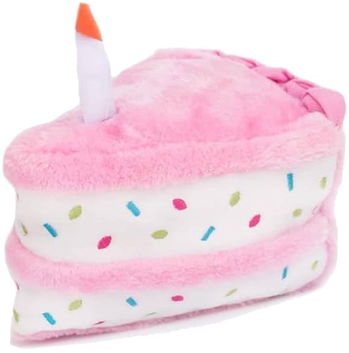 TIKSON Hundespielzeug Stofftier Plüsch Quietschen Haustier Spielzeug Niedlich Lustig Kauen Geburtstag Kuchen Cupcake Geschenk für Welpen Rosa von TIKSON