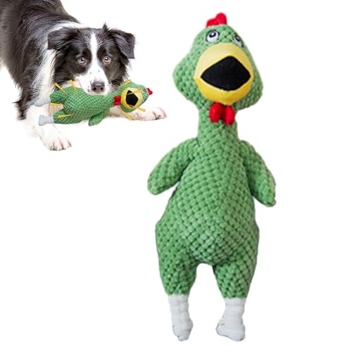 Hühnchen-Hundespielzeug, niedliches Hunde-Kauspielzeug aus Baumwolle, schreiendes Hühnchen-Squeeze-Sound-Spielzeug für Hunde, lustiges, quietschendes, interaktives Welpen-Hundespielzeug, Haustiere, Qu von TILEZE