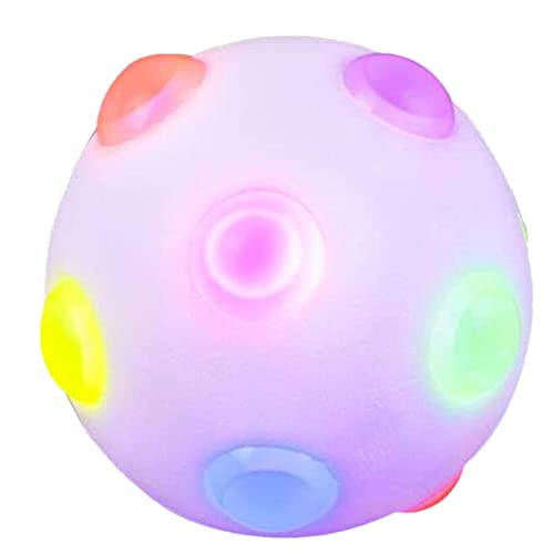 TILEZE Blinkender Ball Hundespielzeug,leuchtender quietschender Hundeball mit Ausbuchtung - Kompaktes Hundespielzeug zur Zahnreinigung, lustiges interaktives Haustierspielzeug für kleine, mittlere und von TILEZE