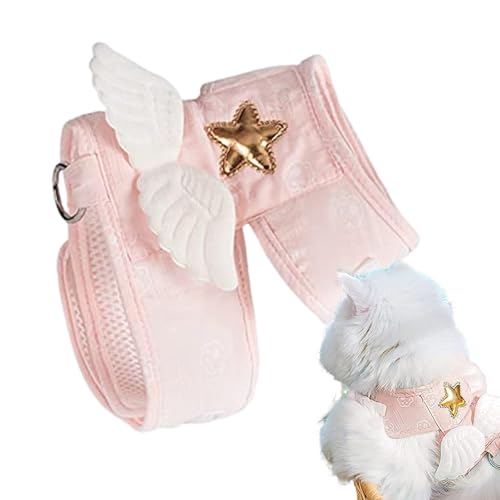 TILEZE Kätzchengeschirr | Angelflügel-Leinen- und Halsband-Set, weiches Geschirr, verstellbare Katzen-Weste, Geschirr und Leinen für Hunde, Kaninchen, Kleintiere TILEZE Kätzchengeschirr | Angelflügel-Leinen- und Halsband-Set, weiches Geschirr, verstellbare Katzen-Weste, Geschirr und Leinen für Hunde, Kaninchen, Kleintiere von TILEZE