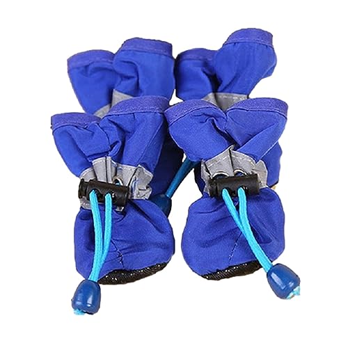 TILEZE Schuhe für Hunde – 4 Schuhe für Haustiere, für warme Fahrbahnen, Stiefel und Fußschutz für Hunde, wasserdicht mit verstellbarem Kordelzug von TILEZE