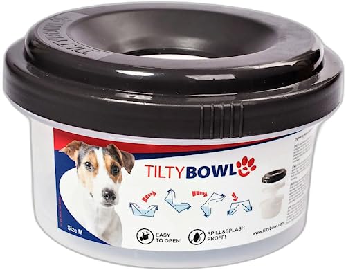 Trinknapf für Hunde Tilty Bowl Größe M (Graubraun) von TILTYBowl