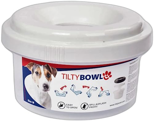 Trinknapf für Hunde Tilty Bowl Größe M (weiß) von TILTYBowl
