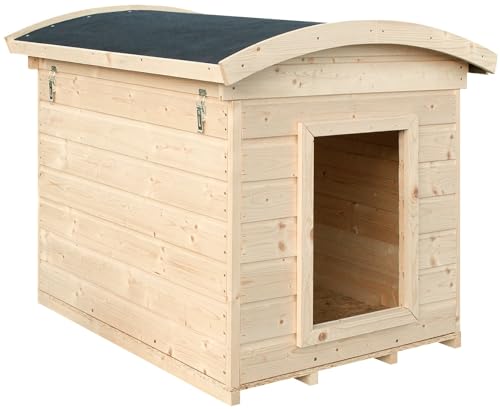 Hundehütte Outdoor kleine Hunde – Hundehaus Holz für Kleiner Rassen, wasserfestes Dach 87 x 102 x H84 cm, Größe S, Timbela M405-1 von TIMBELA