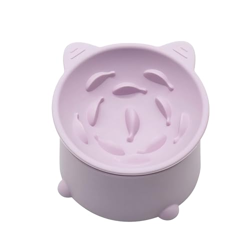 Futternapf für Katzen, 3 Geschwindigkeiten, verstellbar, erhöhter Katzennapf, Katzenfutter-Puzzle mit Saugnapf, geeignet für Kätzchen, ausgewachsene Katzen, ältere Katzen, Violett Futternapf für Katzen, 3 Geschwindigkeiten, verstellbar, erhöhter Katzennapf, Katzenfutter-Puzzle mit Saugnapf, geeignet für Kätzchen, ausgewachsene Katzen, ältere Katzen, Violett von TIMENIL