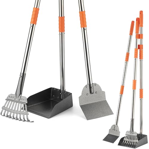 TIMINGILA Pooper Scooper Dog Pooper Scooper Scooper Long Handle Stainless Metal Tray Rechen Spade Set for Large Medium Small Dogs Easy to Clean Pet Waste Use for Yard, Grass, Dirt or Gravel - Pet TIMINGILA Pooper Scooper Dog Pooper Scooper Scooper Long Handle Stainless Metal Tray Rechen Spade Set for Large Medium Small Dogs Easy to Clean Pet Waste Use for Yard, Grass, Dirt or Gravel - Pet von TIMINGILA