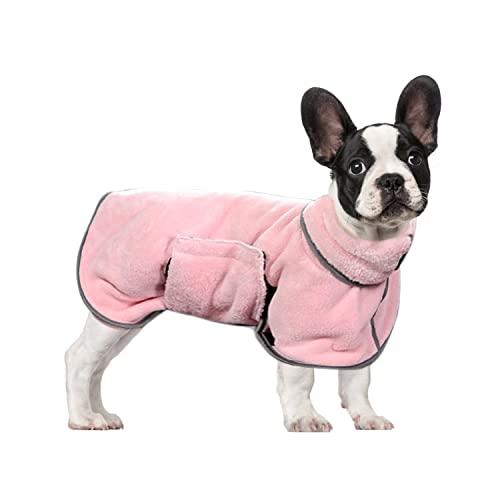 1 stück Haustierbademantel, spezielles saugfähiges Handtuch für Haustiere, Starkes, schnell trocknendes Badetuch zum Baden von Haustieren, saugfähiger Bademantel für Katzen und Hunde (pink) von TIMJJG