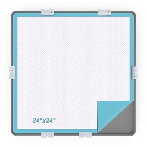 TIMOHCR Urinierunterlage für Hunde, Silikon, 61 x 61 cm, kein Verschütten, erhöhter Rand, auslaufsicherer Mattenhalter für Trainingspads, quadratische Töpfchentabletts für Zuhause, Bodenschutz, 6 TIMOHCR Urinierunterlage für Hunde, Silikon, 61 x 61 cm, kein Verschütten, erhöhter Rand, auslaufsicherer Mattenhalter für Trainingspads, quadratische Töpfchentabletts für Zuhause, Bodenschutz, 6 von TIMOHCR