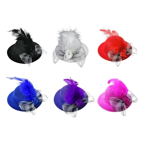 6 Stück Hühnerhüte Haustier Huhn Mütze Niedliches Haustier Hütchen Miniaturpuppenhüte Schön Hühnerhelm Papagei Mütze Halloween Accessoires für kleine Haustiere von TINAYAUE
